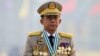 မြန်မာစစ်ခေါင်းဆောင် ဗိုလ်ချုပ်မှူးကြီးမင်းအောင်လှိုင်။ (မတ် ၂၇၊ ၂၀၂၁)