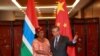 China's Foreign Minister Wang Yi (R) shakes hand with his Gambian counterpart Neneh Macdouall-Gaye during a meeting in Beijing, China, March 17, 2016.