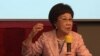 2020总统参选人、前台湾副总统吕秀莲在台北举行座谈会（美国之音齐勇明摄 2019年10月25日）